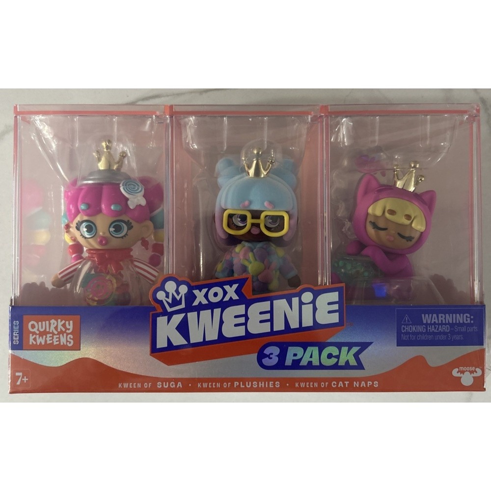 XOX Kweenie Quirky Kweens 3-Pack Premium 4" Figurines & Display Cases Moose Toys